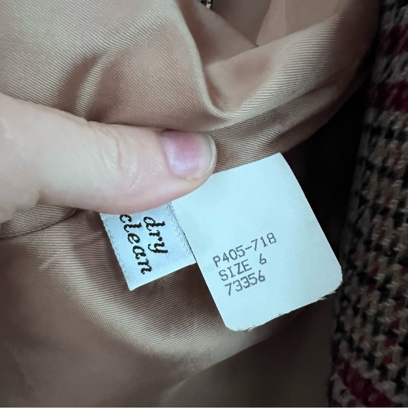 Vintage Pendleton wool plaid tan and red blazer size 6 - Picture 6 of 10